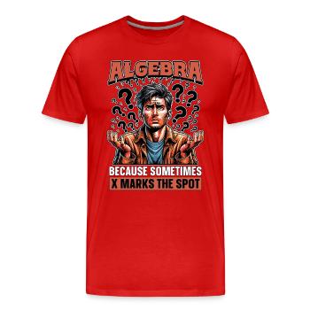 Mathématicien algèbre parce que parfois professeur de mathématiques - T-shirt bio Premium Homme - rouge - Devant - Damien (186cm)