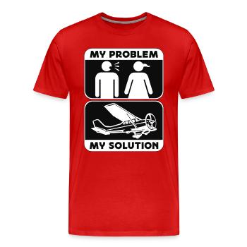 Aerobatic Pilot My Problem My Pictogram Mom Dad - Männer Premium Bio T-Shirt - Rot - Vorne - Damien (186cm)