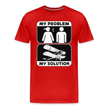 Aerobatic Pilot My Problem My Pictogram Dad Mom - Männer Premium Bio T-Shirt - Rot - Vorne - Damien (186cm)