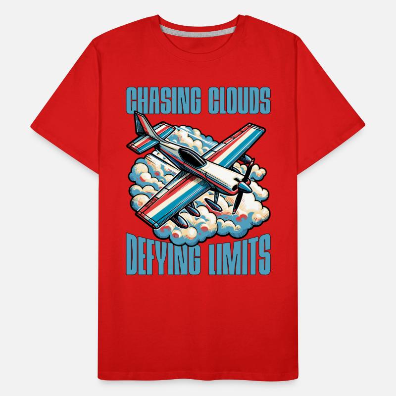 Aerobatic Pilot Chasing Clouds Defying Model Pilot Männer Premium Bio T-Shirt