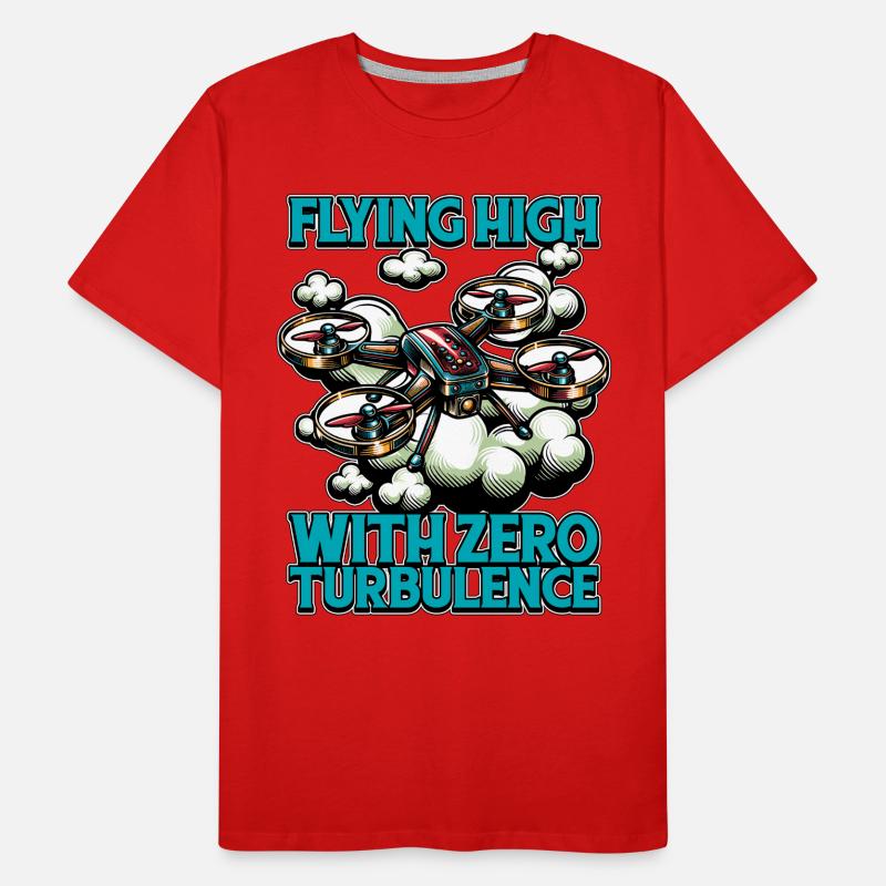 Passionné de drones qui vole haut avec des courses de drones T-shirt bio Premium Homme