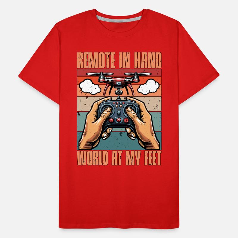 Drone Enthusiast Remote In Hand Drone Operator Men's Premium Organic T-Shirt