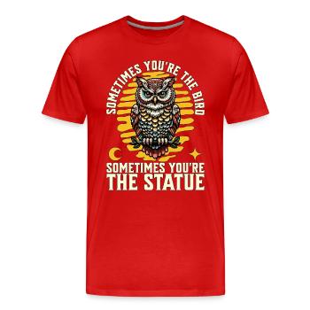 Ornithologie Parfois, vous êtes l’oiseau zoologiste - T-shirt bio Premium Homme - rouge - Devant - Damien (186cm)