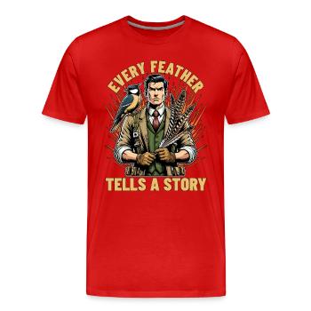 Ornithologie : chaque plume raconte une histoire Zoologiste - T-shirt bio Premium Homme - rouge - Devant - Damien (186cm)