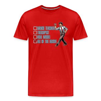 Professeur de danse Thérapeute Modèle Chorégraphe - T-shirt bio Premium Homme - rouge - Devant - Damien (186cm)
