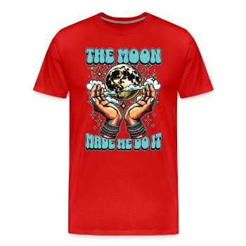 Astrologer The Moon Made Me Do It Astrological - Men's Premium Organic T-Shirt - red - Front - Damien (186cm)