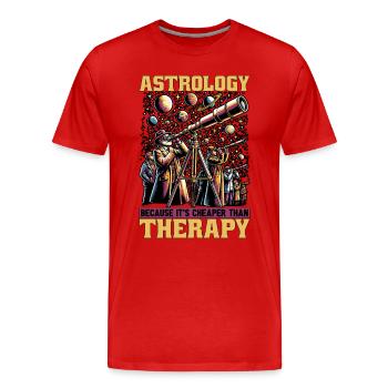 Astrology Because It's Cheaper Fortune Telling - Men's Premium Organic T-Shirt - red - Front - Damien (186cm)