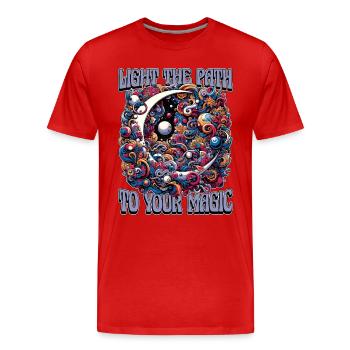Astrologer Light The Path To Your Fortune Telling - Men's Premium Organic T-Shirt - red - Front - Damien (186cm)