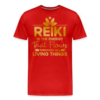 Symbole Reiki Maître Reiki Cadeau de Cristal Reiki - T-shirt bio Premium Homme - rouge - Devant - Damien (186cm)