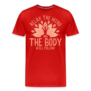 Symbole Reiki Maître Reiki Cadeau de Cristal Reiki - T-shirt bio Premium Homme - rouge - Devant - Damien (186cm)