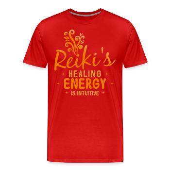Symbole Reiki Maître Reiki Cadeau de Cristal Reiki - T-shirt bio Premium Homme - rouge - Devant - Damien (186cm)