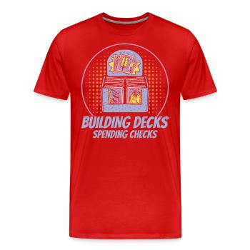 Trading Card Playing Card Card Game Gift - Men's Premium Organic T-Shirt - red - Front - Damien (186cm)