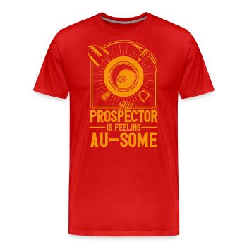 Gold Panner Gold Miner Gold Digger Gift - Men's Premium Organic T-Shirt - red - Front - Damien (186cm)