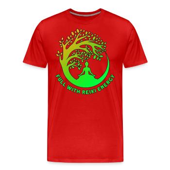 Symbole Reiki Maître Reiki Cadeau de Cristal Reiki - T-shirt bio Premium Homme - rouge - Devant - Damien (186cm)