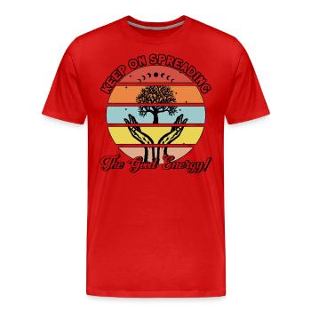 Symbole Reiki Maître Reiki Cadeau de Cristal Reiki - T-shirt bio Premium Homme - rouge - Devant - Damien (186cm)