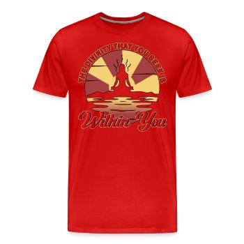 Symbole Reiki Maître Reiki Cadeau de Cristal Reiki - T-shirt bio Premium Homme - rouge - Devant - Damien (186cm)