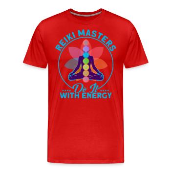 Symbole Reiki Maître Reiki Cadeau de Cristal Reiki - T-shirt bio Premium Homme - rouge - Devant - Damien (186cm)