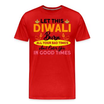 Diwali Hindus Sikh Festival of Lights Gift - Men's Premium Organic T-Shirt - red - Front - Damien (186cm)