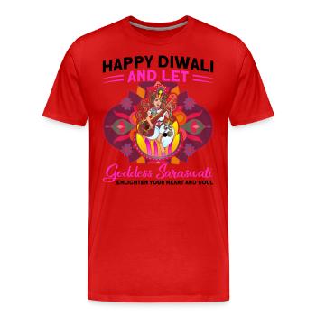 Diwali Hindus Sikh Festival of Lights Gift - Men's Premium Organic T-Shirt - red - Front - Damien (186cm)