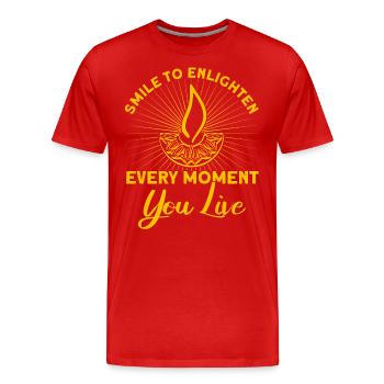Diwali Hindus Sikh Festival of Lights Gift - Men's Premium Organic T-Shirt - red - Front - Damien (186cm)