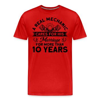 Rose Mariage 10 ans Cadeau de mariage - T-shirt bio Premium Homme - rouge - Devant - Damien (186cm)