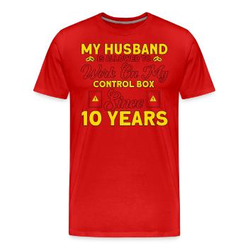 Rosenhochzeit Erlaubt, an mir zu arbeiten Geschenk - Männer Premium Bio T-Shirt - Rot - Vorne - Damien (186cm)