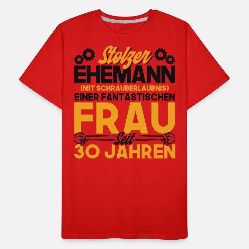 Perlenhochzeit Ehepaar 30. Hochzeitstag Geschenk Männer Premium Bio T-Shirt