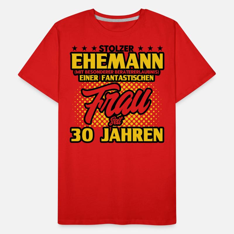Perlenhochzeit Ehepaar 30. Hochzeitstag Geschenk Männer Premium Bio T-Shirt