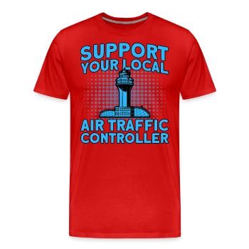 Air Traffic Control Air Traffic Controller Airport Gift - Men's Premium Organic T-Shirt - red - Front - Damien (186cm)