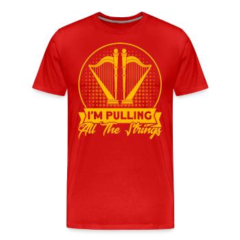 Harfenist Ich ziehe alle Saiten Geschenk - Männer Premium Bio T-Shirt - Rot - Vorne - Damien (186cm)