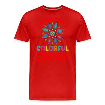 Diwali Hindus Sikh Festival of Lights Gift - Men's Premium Organic T-Shirt - red - Front - Damien (186cm)