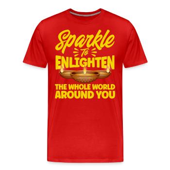 Diwali Hindus Sikh Festival of Lights Gift - Men's Premium Organic T-Shirt - red - Front - Damien (186cm)