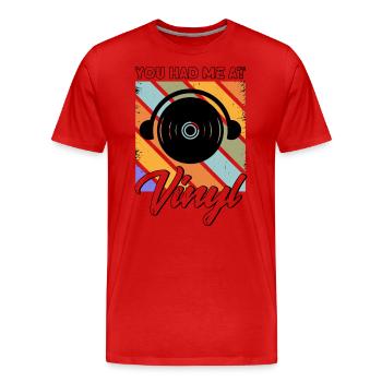 Record LP Collector Record Collector - Men's Premium Organic T-Shirt - red - Front - Damien (186cm)