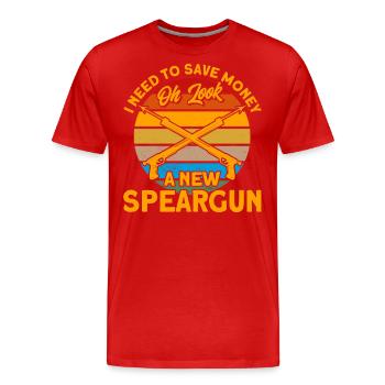 Spearfishing Freediver Spearfisher Fisherman - Men's Premium Organic T-Shirt - red - Front - Damien (186cm)