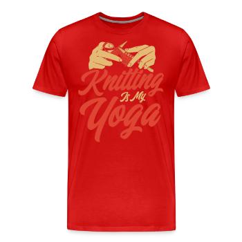 Yarn Knitting Knitting Knitting Fabric Gift - Men's Premium Organic T-Shirt - red - Front - Damien (186cm)