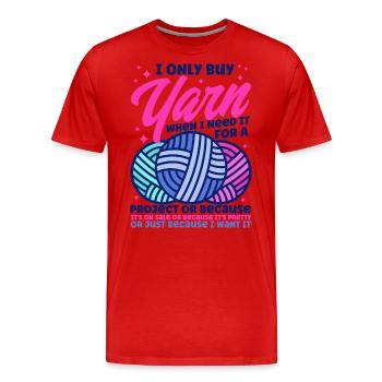 Stricken Stoff Stricken Stricken Geschenk - Männer Premium Bio T-Shirt - Rot - Vorne - Damien (186cm)