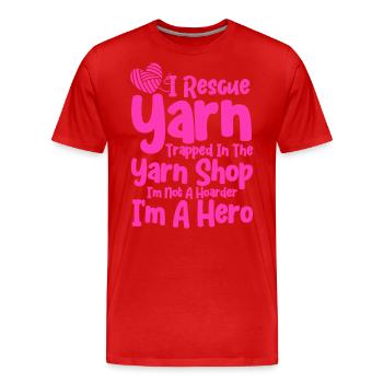 Stricken Stricken Liebhaber Stricken Geschenk - Männer Premium Bio T-Shirt - Rot - Vorne - Damien (186cm)