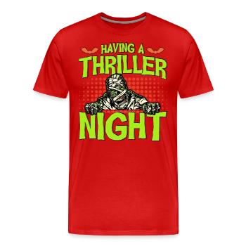 Horreur Halloween Thriller Nuit Maman Creepy - T-shirt bio Premium Homme - rouge - Devant - Damien (186cm)