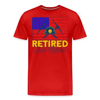 Mines souterraines Mineurs Mineurs de charbon - T-shirt bio Premium Homme - rouge - Devant - Damien (186cm)