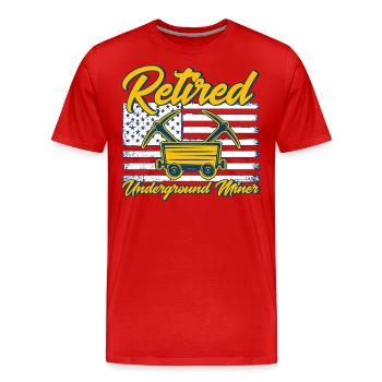 Mines Mineurs de charbon Mineurs souterrains - T-shirt bio Premium Homme - rouge - Devant - Damien (186cm)