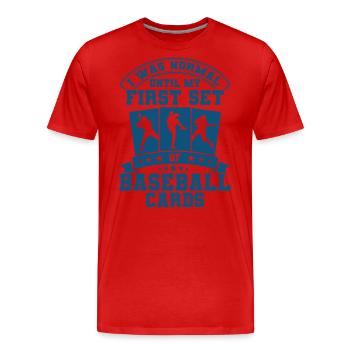 Sportkarten Sammlung Baseball Karte Geschenk - Männer Premium Bio T-Shirt - Rot - Vorne - Damien (186cm)