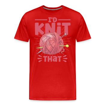 Stricken Stoff Stricken Stricken Geschenk - Männer Premium Bio T-Shirt - Rot - Vorne - Damien (186cm)