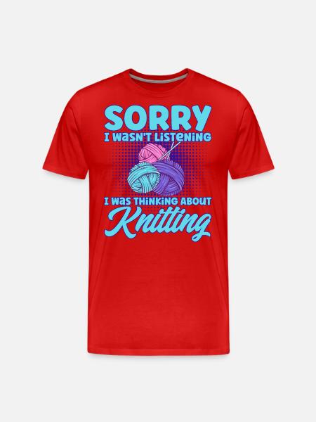 Knitting Knitting Lovers Knitting Gift - Men's Premium Organic T-Shirt - red