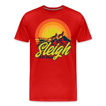 Traîneaux de course de chiens traîneaux - T-shirt bio Premium Homme - rouge - Devant - Damien (186cm)