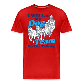 Traîneau à chiens Traîneau à chiens Traîneau à chiens - T-shirt bio Premium Homme - rouge - Devant - Damien (186cm)