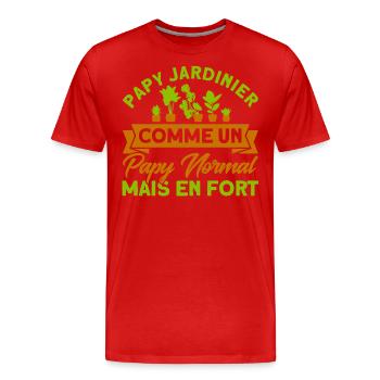 Schrebergarten Garten Hobbygärtner Geschenk - Männer Premium Bio T-Shirt - Rot - Vorne - Damien (186cm)