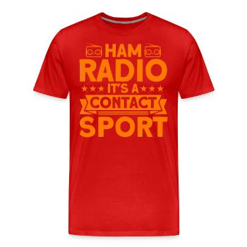 Amateur radio Morse code broadcast amateur radio Gesche - Men's Premium Organic T-Shirt - red - Front - Damien (186cm)