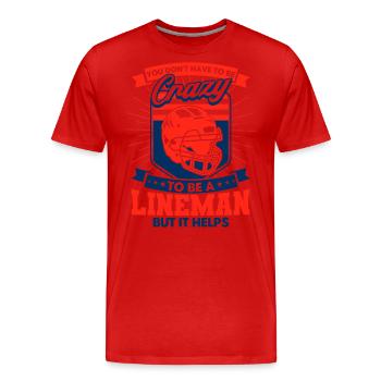Équipe de football américain Football américain Foo - T-shirt bio Premium Homme - rouge - Devant - Damien (186cm)