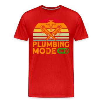 Plombiers en plomberie Cadeaux de gens de métier - T-shirt bio Premium Homme - rouge - Devant - Damien (186cm)