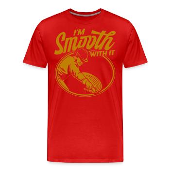 Concrete Builder Reinforced Concrete Builder Concrete Mixer Gift - Men's Premium Organic T-Shirt - red - Front - Damien (186cm)